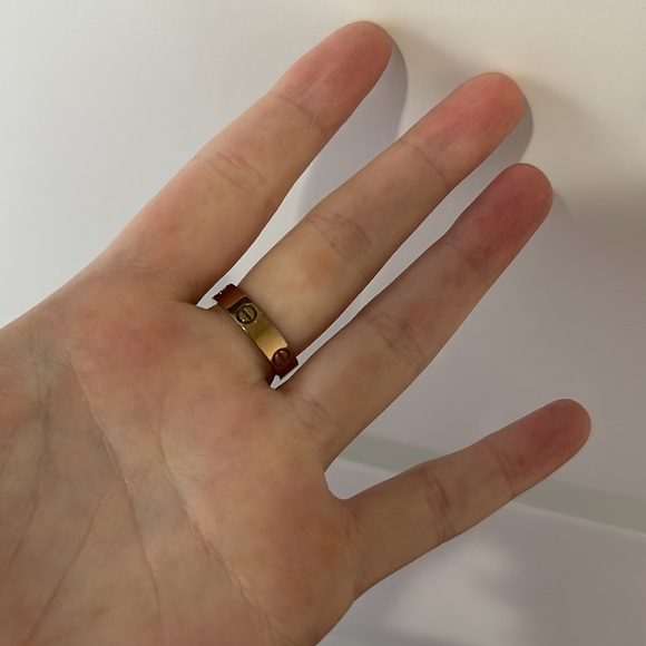 Cartier Mini Love 18k Pink Gold 3.6mm Band Ring Size: 49  “C” Inspired Love Band Ring 18K Rose Gold Size 7